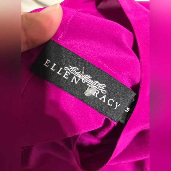 Linda Allard For Ellen Tracy Pink 1/2 Sleeve Silky Blouse Sz 14 - Picture 3 of 7